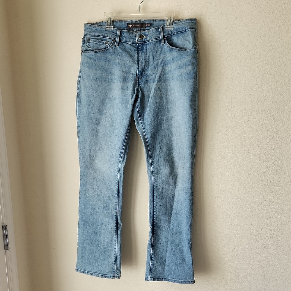 Levi's Demi Curve Mid Rise Boot Cut Jeans 5 Pocket Style Light Blue Zip Fly